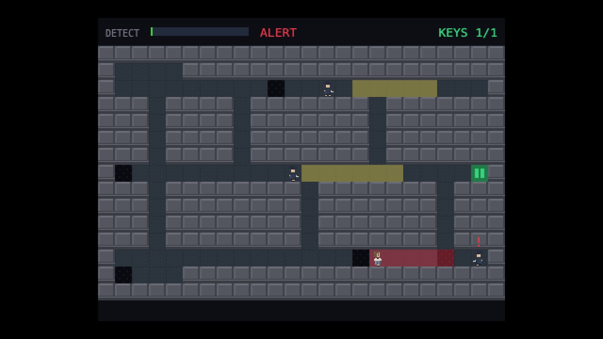 A red alert cone falls on the player.