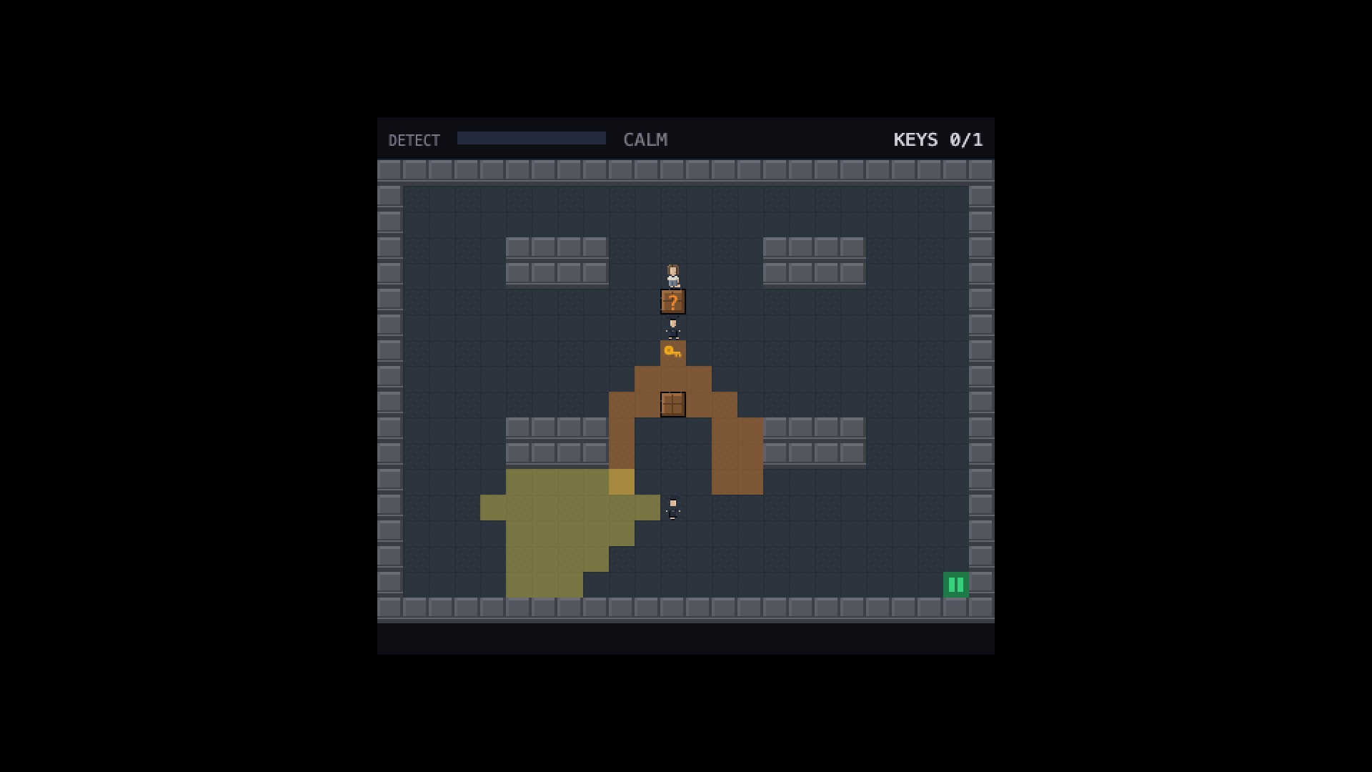 A knocked crate pulls a guard toward the sound.